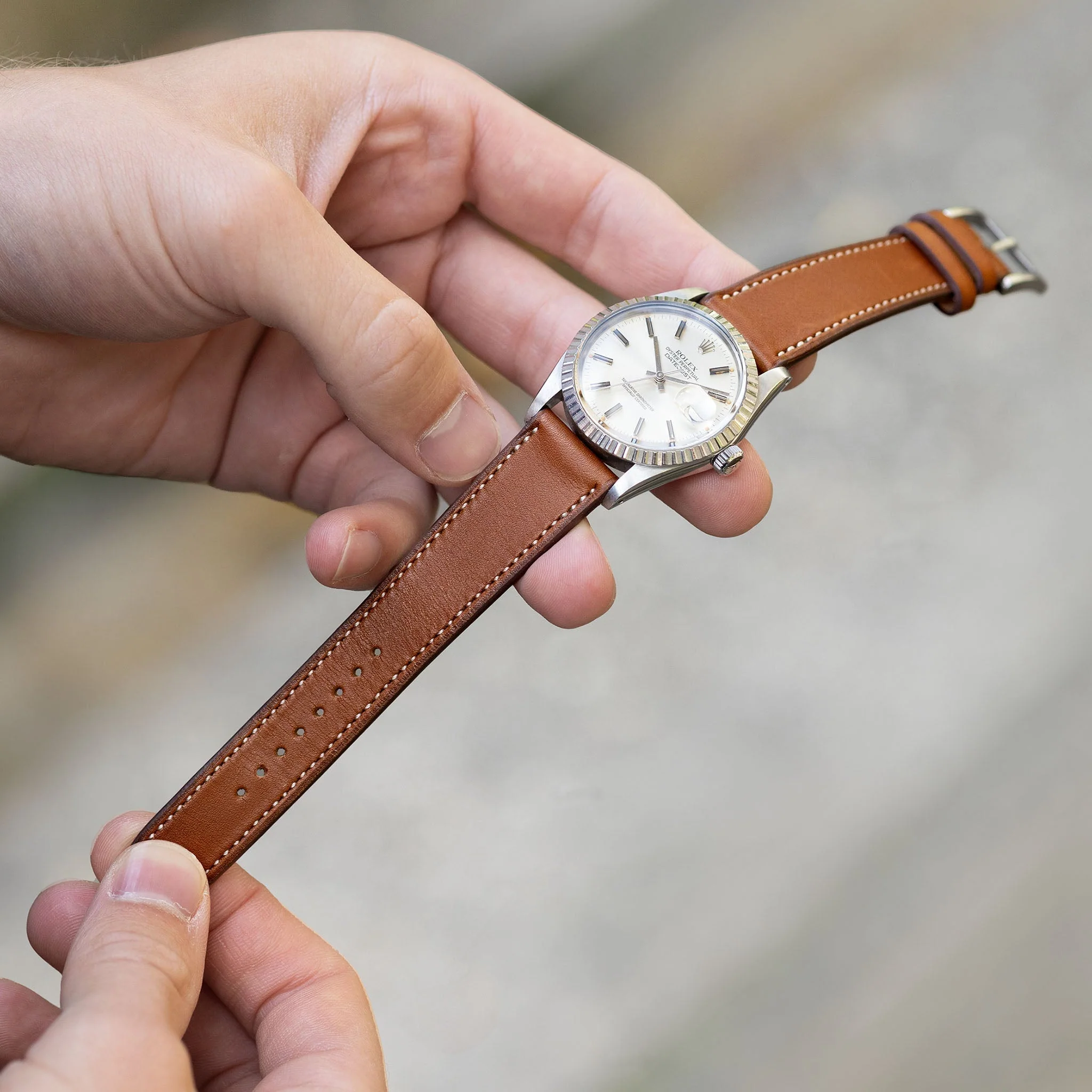 Chevalin Cognac Brown Leather Watch Strap - Image 4