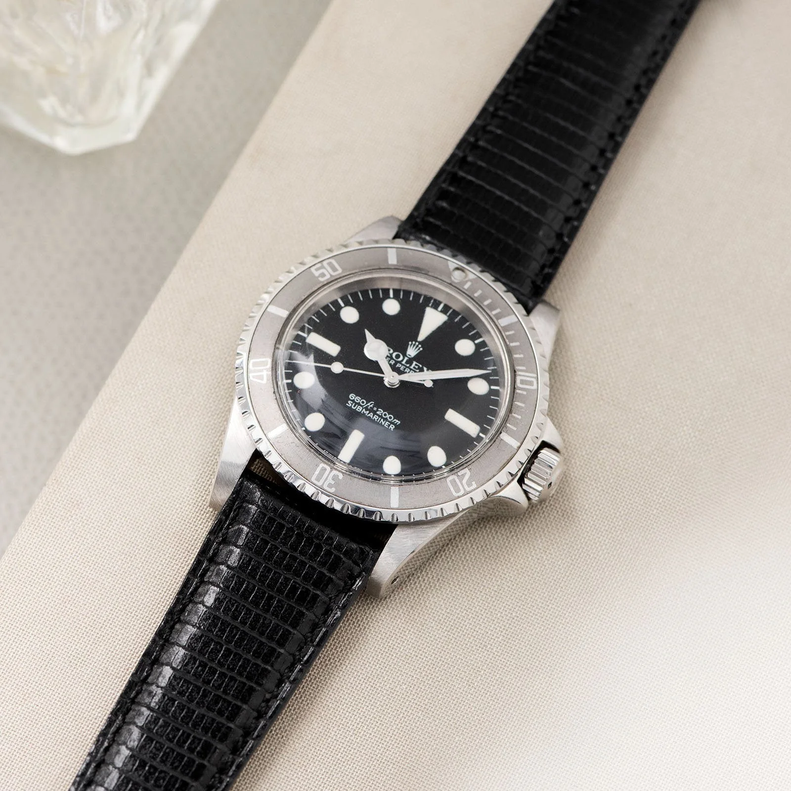 Brilliant Black Lizard Leather Watch Strap - Image 8