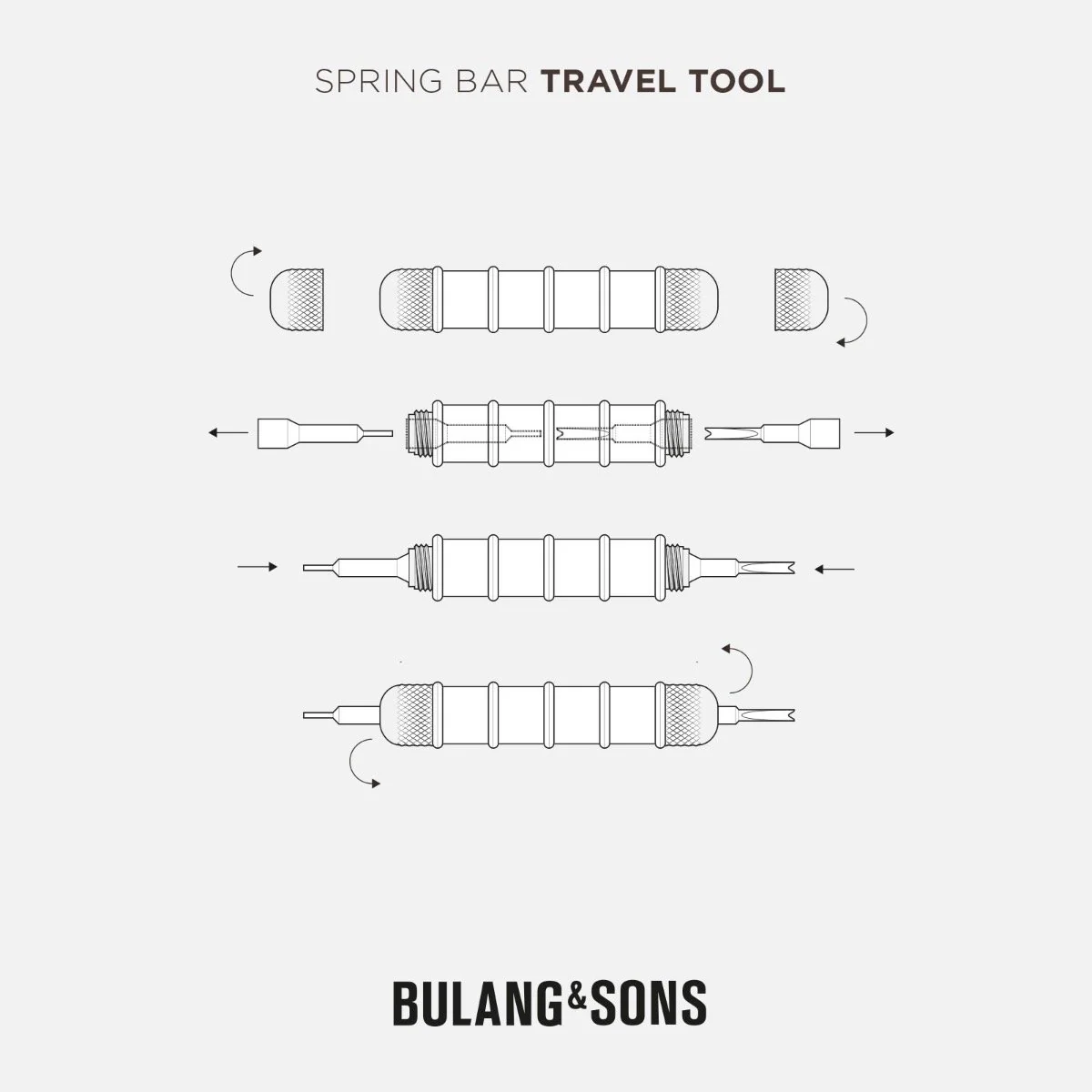 Caramel Brown Spring Bar Travel Tool Set - Image 6
