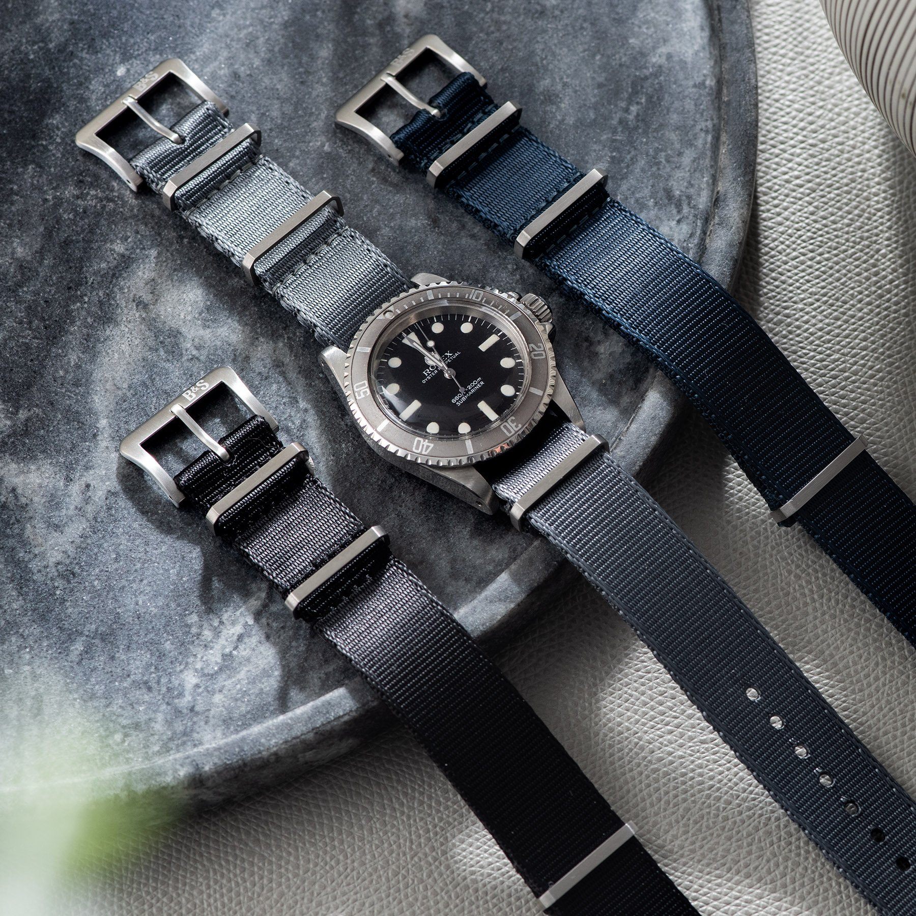 Deluxe Nylon Single Pass Watch Strap Navy Blue - Image 6