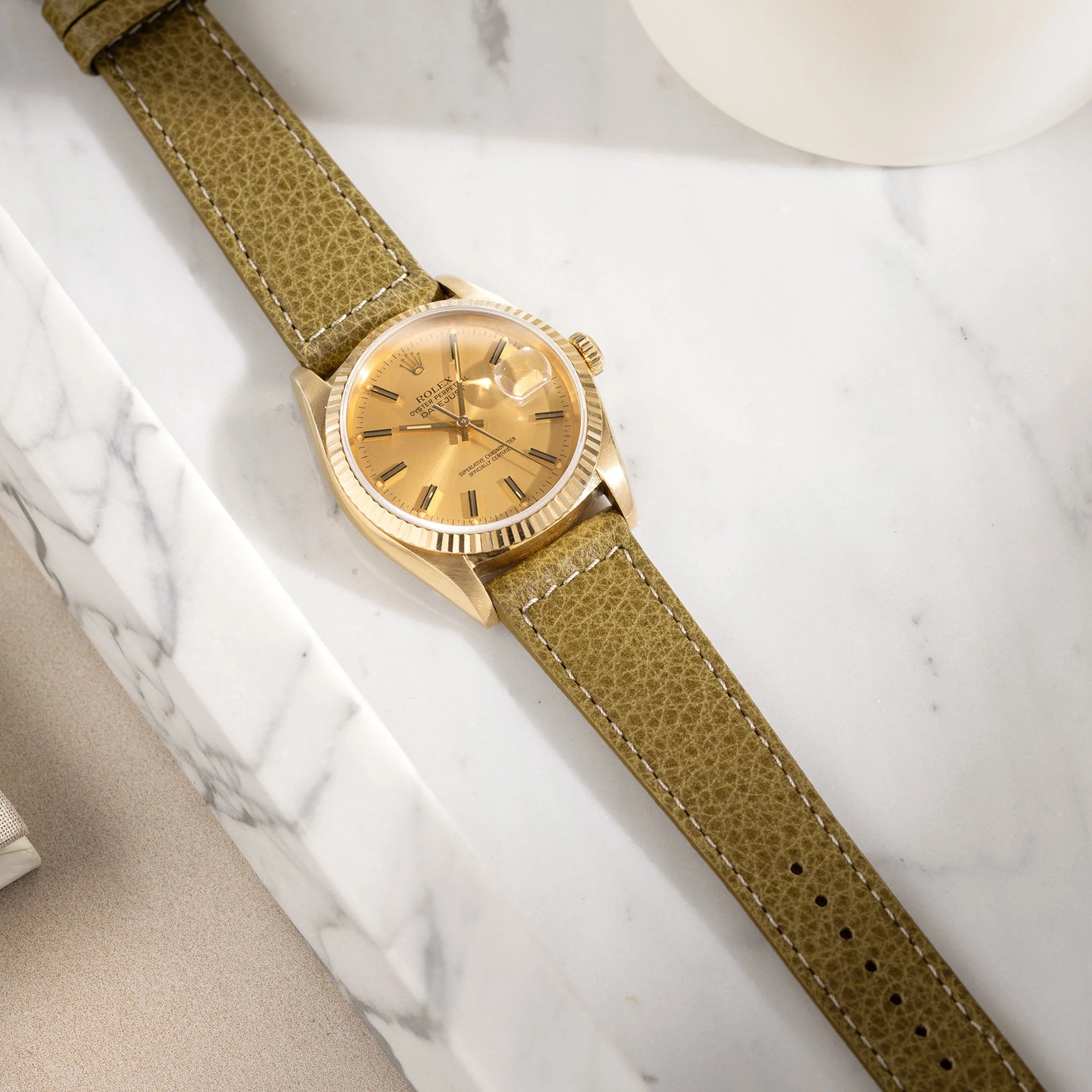 Kansas Green Boxed Leather Watch Strap - Image 3