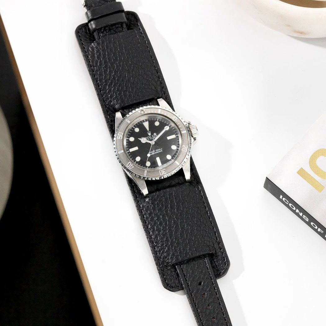 Rich Black Leather Bund Strap - Image 7