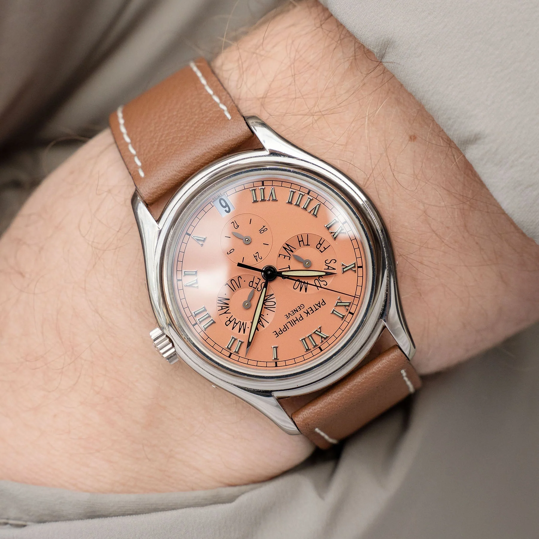 Pecan Brown Leather Watch Strap - Image 5
