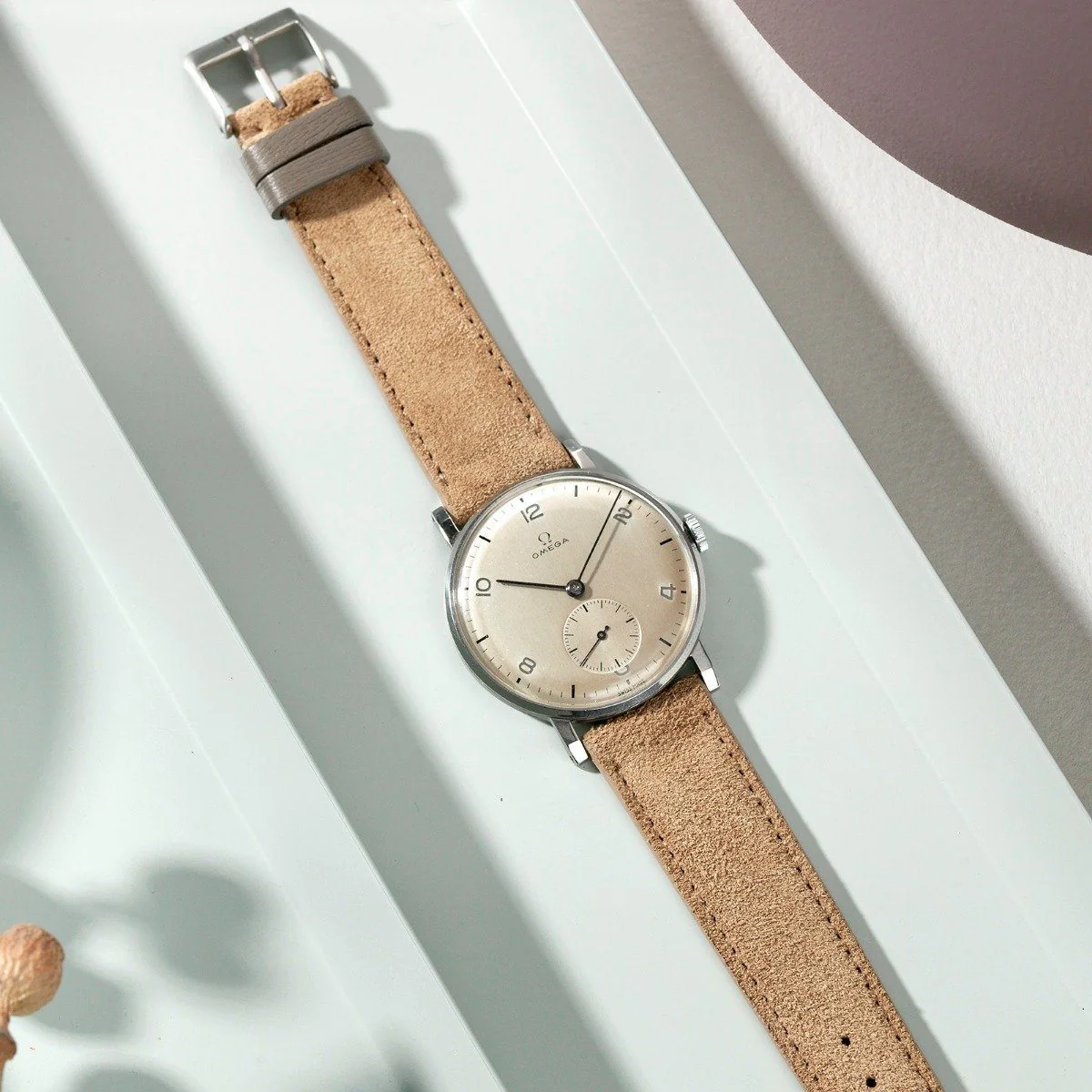 Refined Light Brown Suede Watch Strap - Image 10