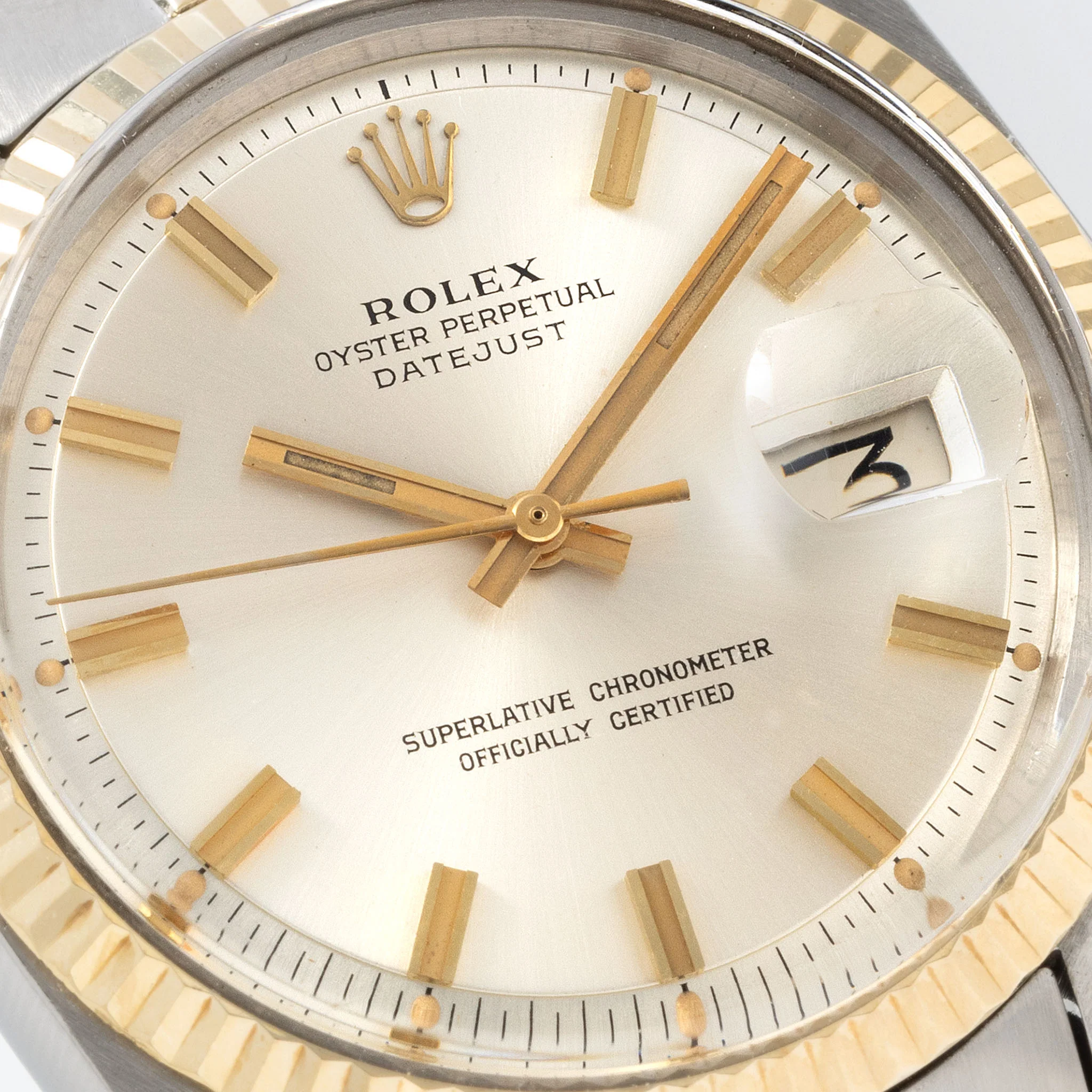 Rolex Datejust 1601/3 Steel and Yellow Gold Silver Wide Boy Dial - Image 3