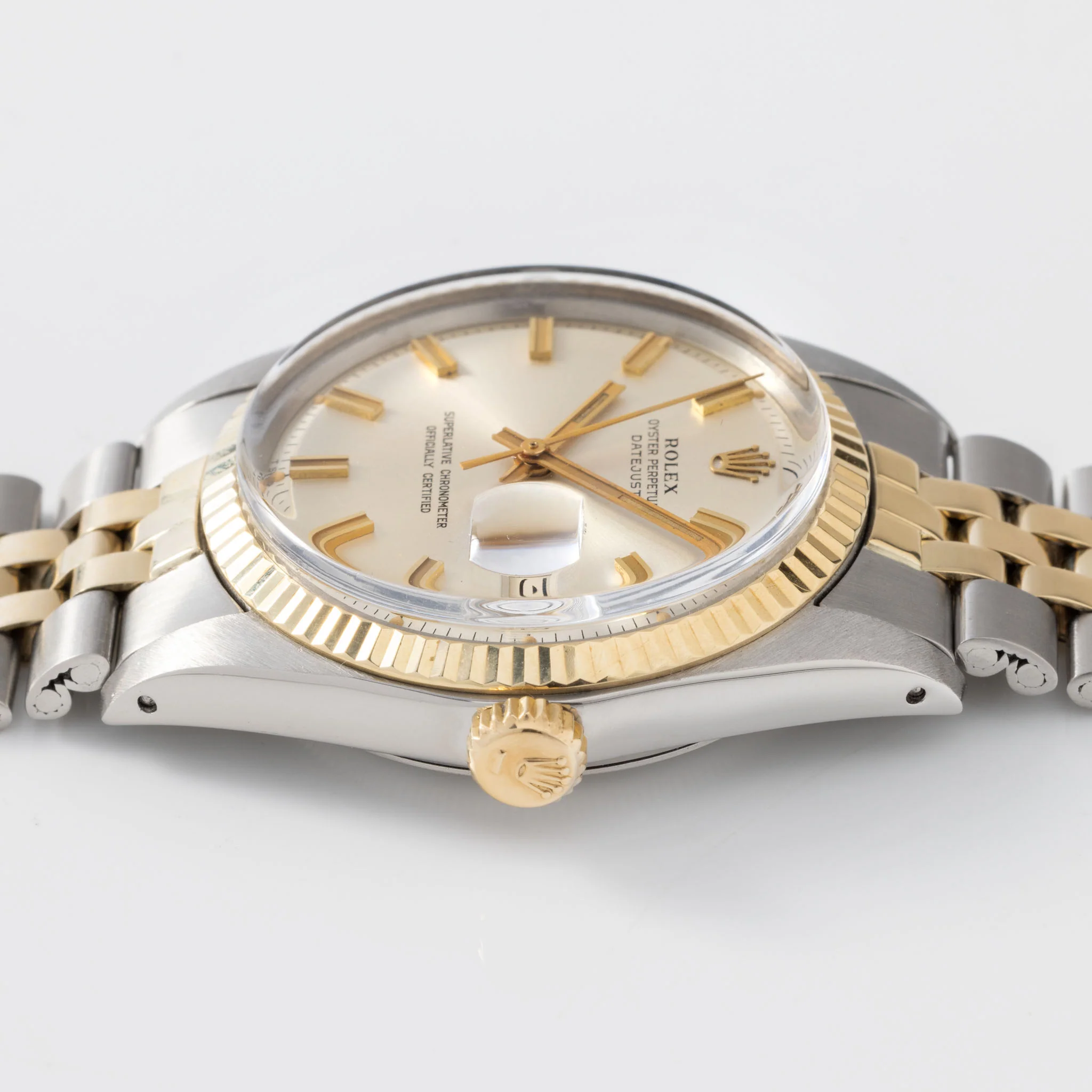 Rolex Datejust 1601/3 Steel and Yellow Gold Silver Wide Boy Dial - Image 6