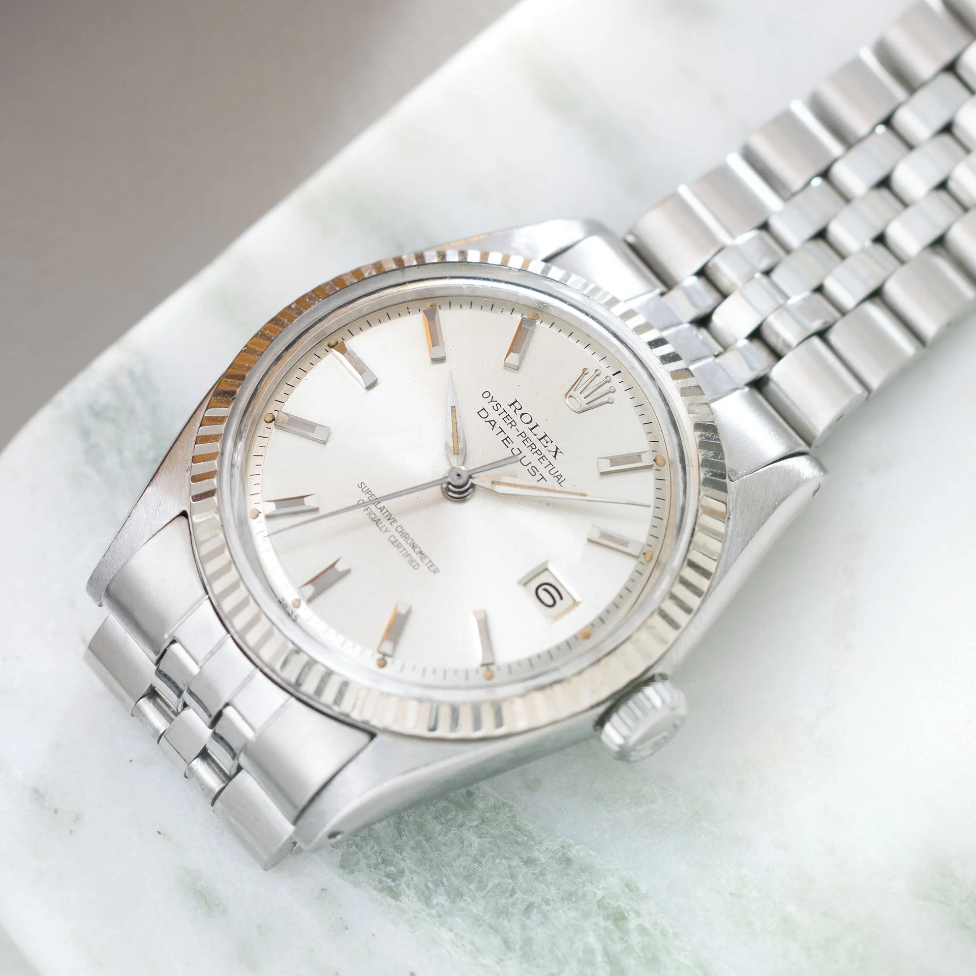 Rolex Datejust 1601 Silver Dial White Gold Bezel - Image 3