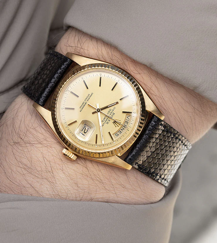 Rolex Day-Date 1803 Yellow Gold Champagne Pie-Pan Dial - Image 7