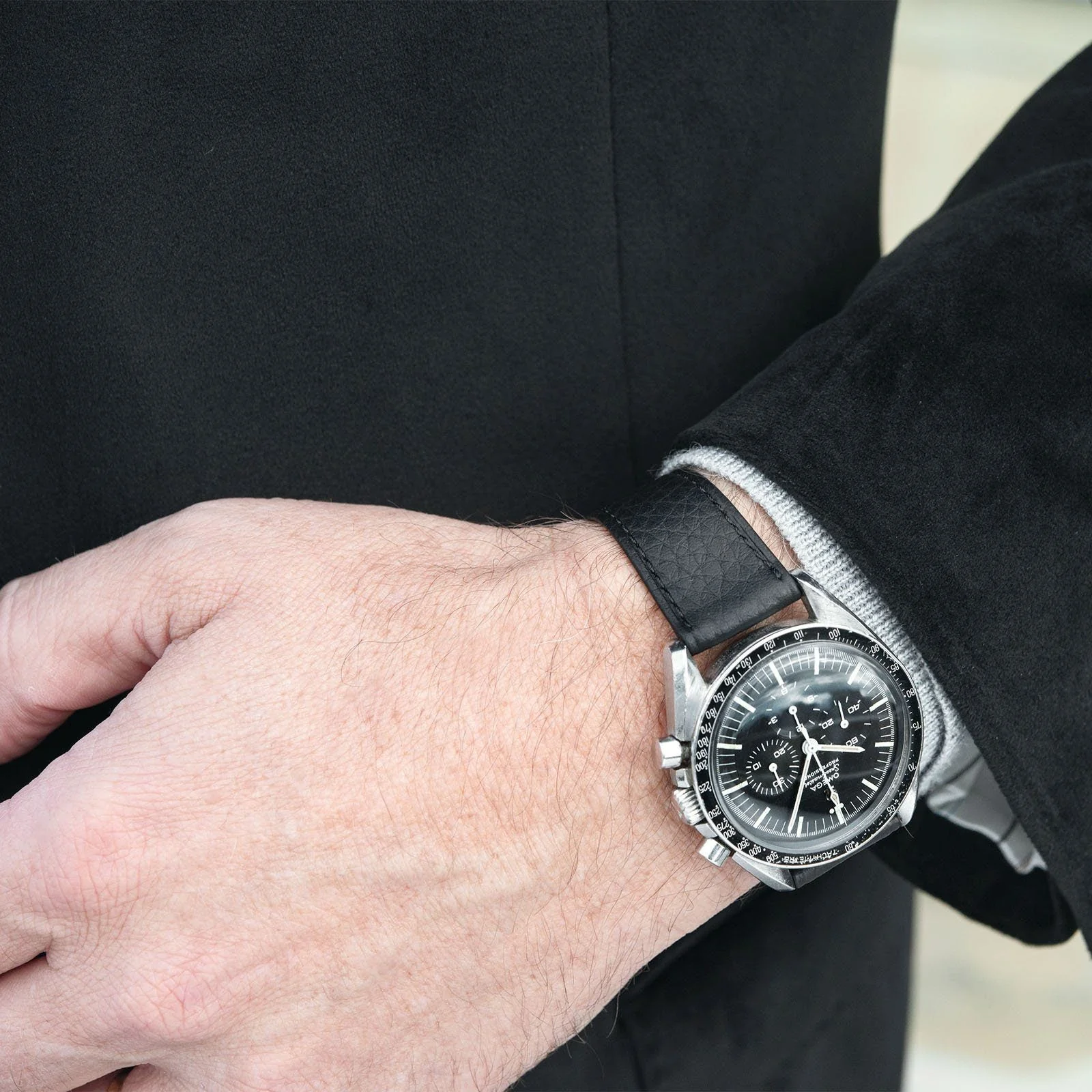 Taurillon Black Speedy Leather Watch Strap - Image 7