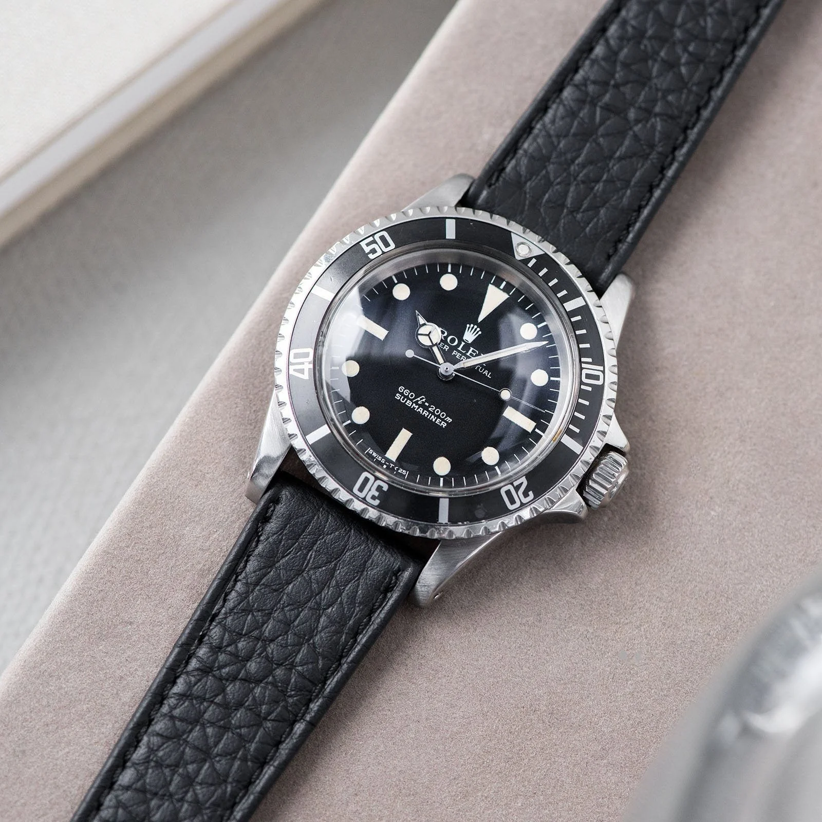 Taurillon Black Speedy Leather Watch Strap - Image 8
